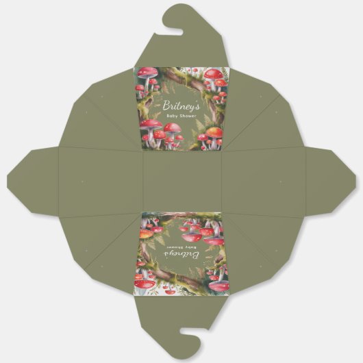 Whimsical Mushroom Baby Shower Bedankdoosjes (Ongevouwen)