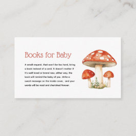 Whimsical Mushroom Baby shower Boeken voor Baby Informatiekaartje