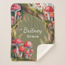 Whimsical Mushroom Baby Shower Gift Sherpa Deken