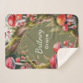 Whimsical Mushroom Baby Shower Gift Sherpa Deken (Voorkant (horizontaal))