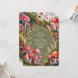 Whimsical Mushroom Baby Shower  Kaart