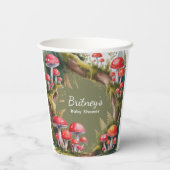Whimsical Mushroom Baby Shower Papieren Bekers (Achterkant)
