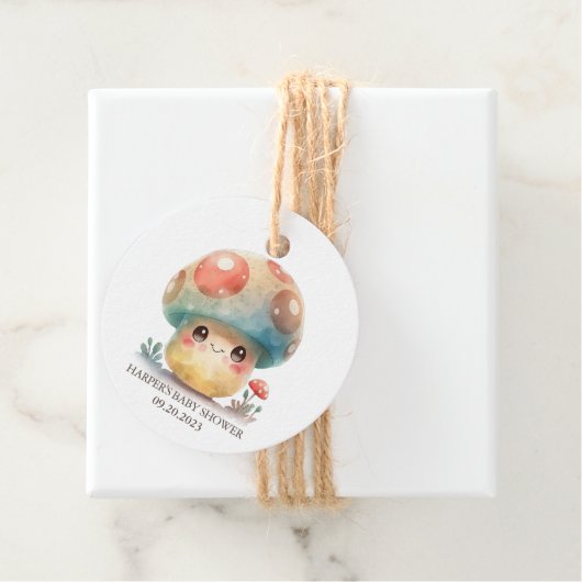 Whimsical Mushroom Bedankjes Labels (In situ)