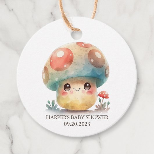 Whimsical Mushroom Bedankjes Labels (Voorkant)