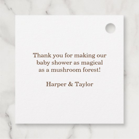 Whimsical Mushroom Bedankjes Labels (Achterkant)