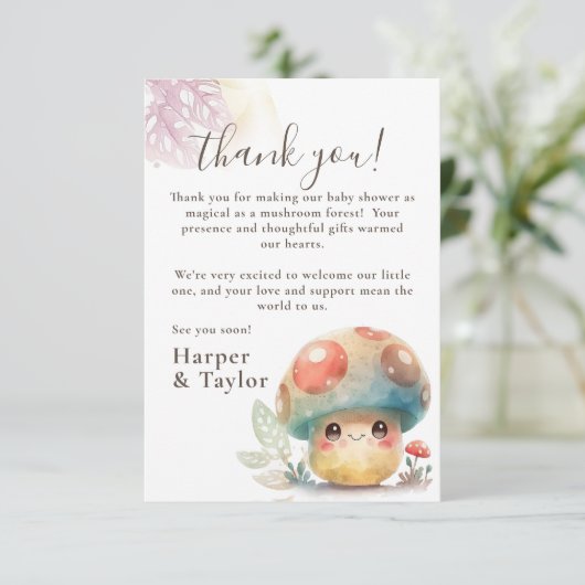 Whimsical Mushroom Bedankkaart (Staand voorkant)