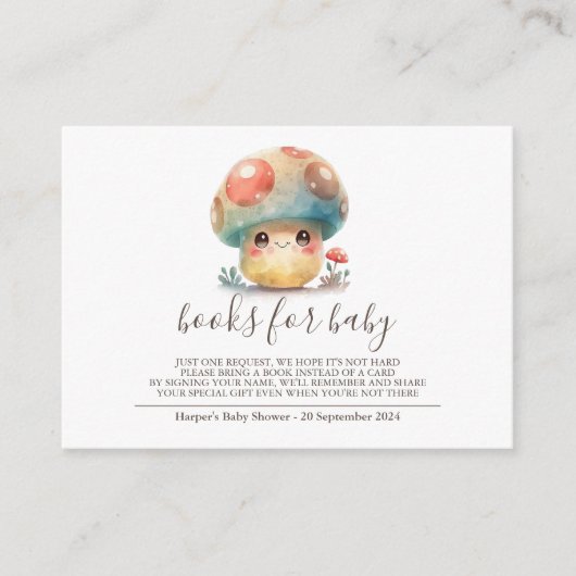 Whimsical Mushroom Books voor Baby Informatiekaartje (Voorkant)