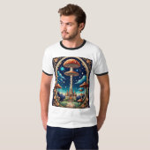 Whimsical Mushroom Castle Fantasy T-shirt (Voorkant volledig)