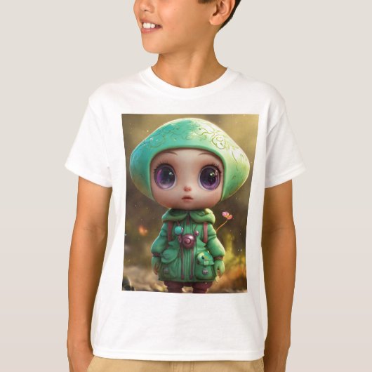 Whimsical Mushroom Character T-Shirt Design (Voorkant)