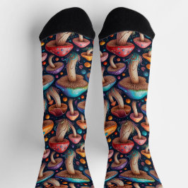 Whimsical Mushroom Crew Socks Sokken