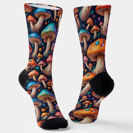 Whimsical Mushroom Crew Socks Sokken (Gebogen)