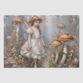 Whimsical Mushroom Fairy Decoupage Tissuepapier