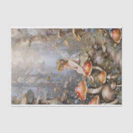 Whimsical Mushroom Fairy Decoupage Tissuepapier