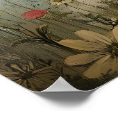 Whimsical Mushroom Fairy in een bloemenweide kunst Poster (Hoek)