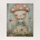 Whimsical Mushroom Fairy in een Wildflower Meadow Legpuzzel (Verticaal)