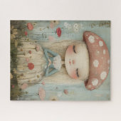 Whimsical Mushroom Fairy in een Wildflower Meadow Legpuzzel (Horizontaal)