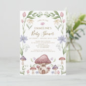 Whimsical Mushroom Forest Baby Shower Kaart (Staand voorkant)