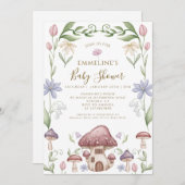 Whimsical Mushroom Forest Baby Shower Kaart (Voorkant / Achterkant)