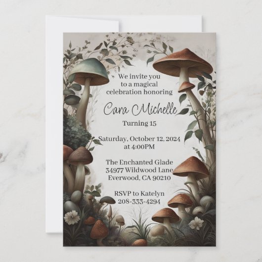 Whimsical Mushroom Forest Kaart (Voorkant)