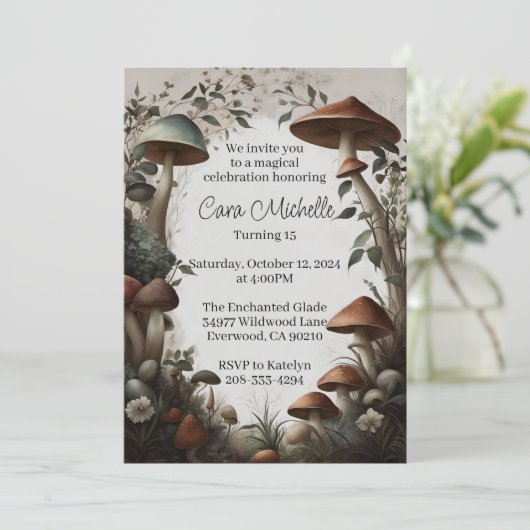 Whimsical Mushroom Forest Kaart (Staand voorkant)