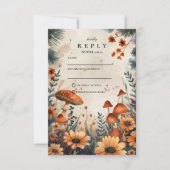 Whimsical Mushroom Forest Wedding RSVP Kaartje (Voorkant)