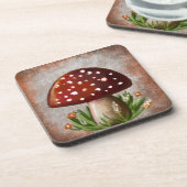 Whimsical Mushroom & Fungi Motif – Nature-Inspired Bier Onderzetter (Linkerzijde)