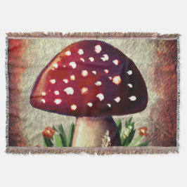 Whimsical Mushroom & Fungi Motif – Nature-Inspired Deken