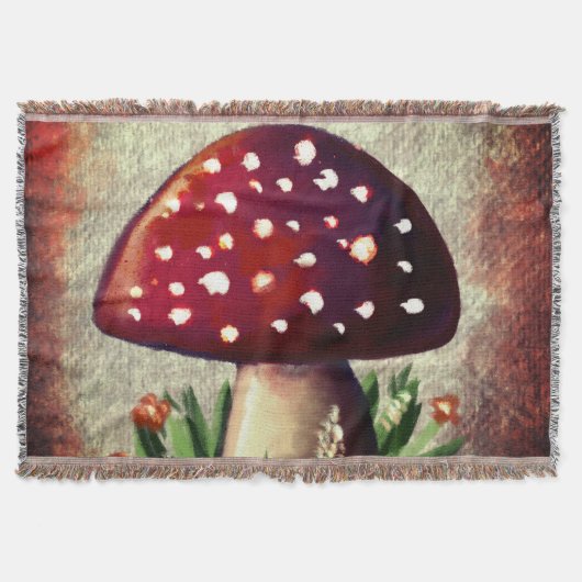 Whimsical Mushroom & Fungi Motif – Nature-Inspired Deken (Voorkant)