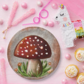 Whimsical Mushroom & Fungi Motif – Nature-Inspired Papieren Bordje (Feest)