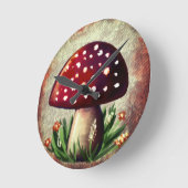Whimsical Mushroom & Fungi Motif – Nature-Inspired Ronde Klok (Hoek)