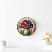Whimsical Mushroom & Fungi Motif – Nature-Inspired Ronde Klok (Huis)