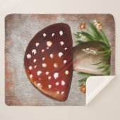 Whimsical Mushroom & Fungi Motif – Nature-Inspired Sherpa Deken (Voorkant (horizontaal))
