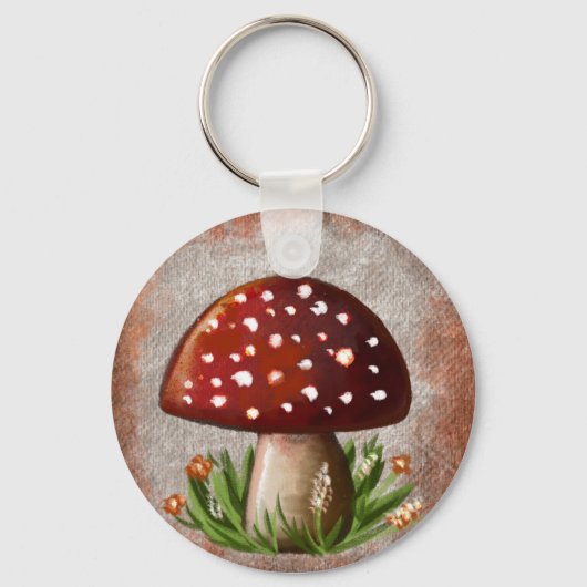 Whimsical Mushroom & Fungi Motif – Nature-Inspired Sleutelhanger (Voorkant)
