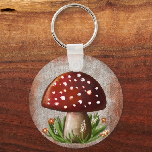 Whimsical Mushroom & Fungi Motif – Nature-Inspired Sleutelhanger (Voorkant)