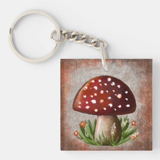 Whimsical Mushroom & Fungi Motif – Nature-Inspired Sleutelhanger (voorkant)