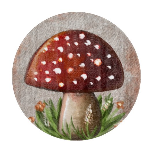 Whimsical Mushroom & Fungi Motif – Nature-Inspired Snijplank (Voorkant)