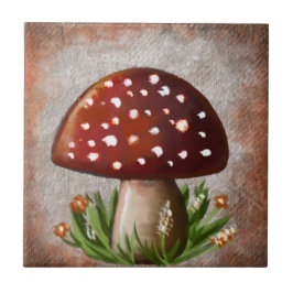 Whimsical Mushroom & Fungi Motif – Nature-Inspired Tegeltje