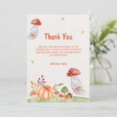 Whimsical Mushroom Ghost Herfst Baby shower Bedankkaart (Staand voorkant)