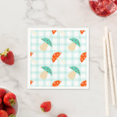 Whimsical mushroom gingham patroon servet (Insitu)