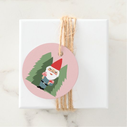 Whimsical Mushroom Gnome Elf Santa kerstcadeau Bedankjes Labels (In situ)