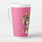 Whimsical Mushroom Hat Fantasy Nature Gift Latte Mok (Linkerhoek)