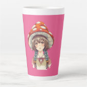 Whimsical Mushroom Hat Fantasy Nature Gift Latte Mok (Voorkant)