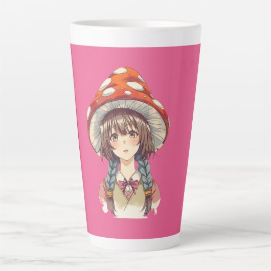 Whimsical Mushroom Hat Fantasy Nature Gift Latte Mok (Voorkant)