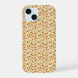 Whimsical Mushroom Leaf Pattern iPhone Case iPhone 15 Case