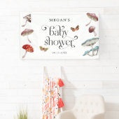 Whimsical Mushroom & Moth Baby shower Spandoek (Insitu)