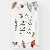 Whimsical Mushroom & Moth Baby shower Spandoek (Verticaal)