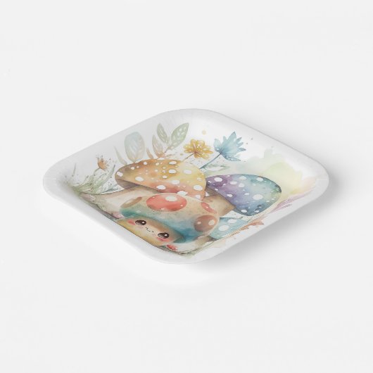 Whimsical Mushroom Papieren Bordje (Gebogen)