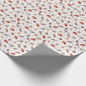 Whimsical Mushroom Patroon Cadeaupapier (Hoek)