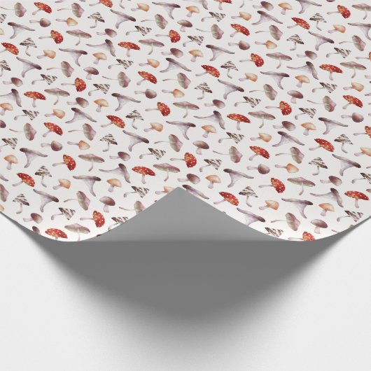 Whimsical Mushroom Patroon Cadeaupapier (Hoek)
