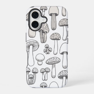 Whimsical Mushroom Patroon iPhone 16 Hoesje